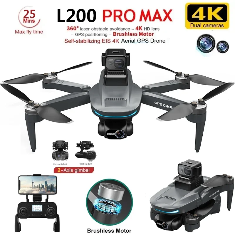 L200 PRO MAX Drone 4K 2-Axis P - Drone Racing Camera のレビューと価格