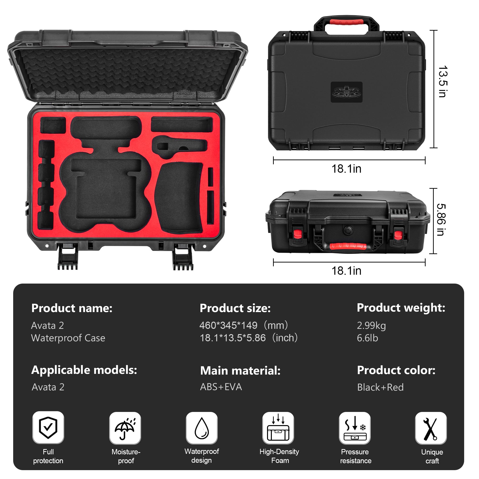 Carrying Hard Case for DJI Ava - Drone Racing Goggles のレビューと価格