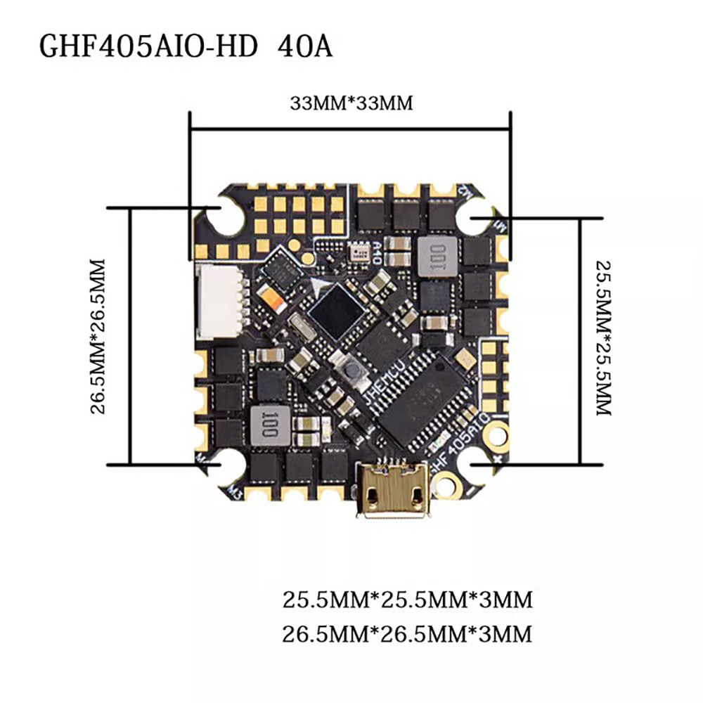 JHEMCU GHF405AIO-HD 40A AIO Fl - Drone Racing Esc のレビューと価格