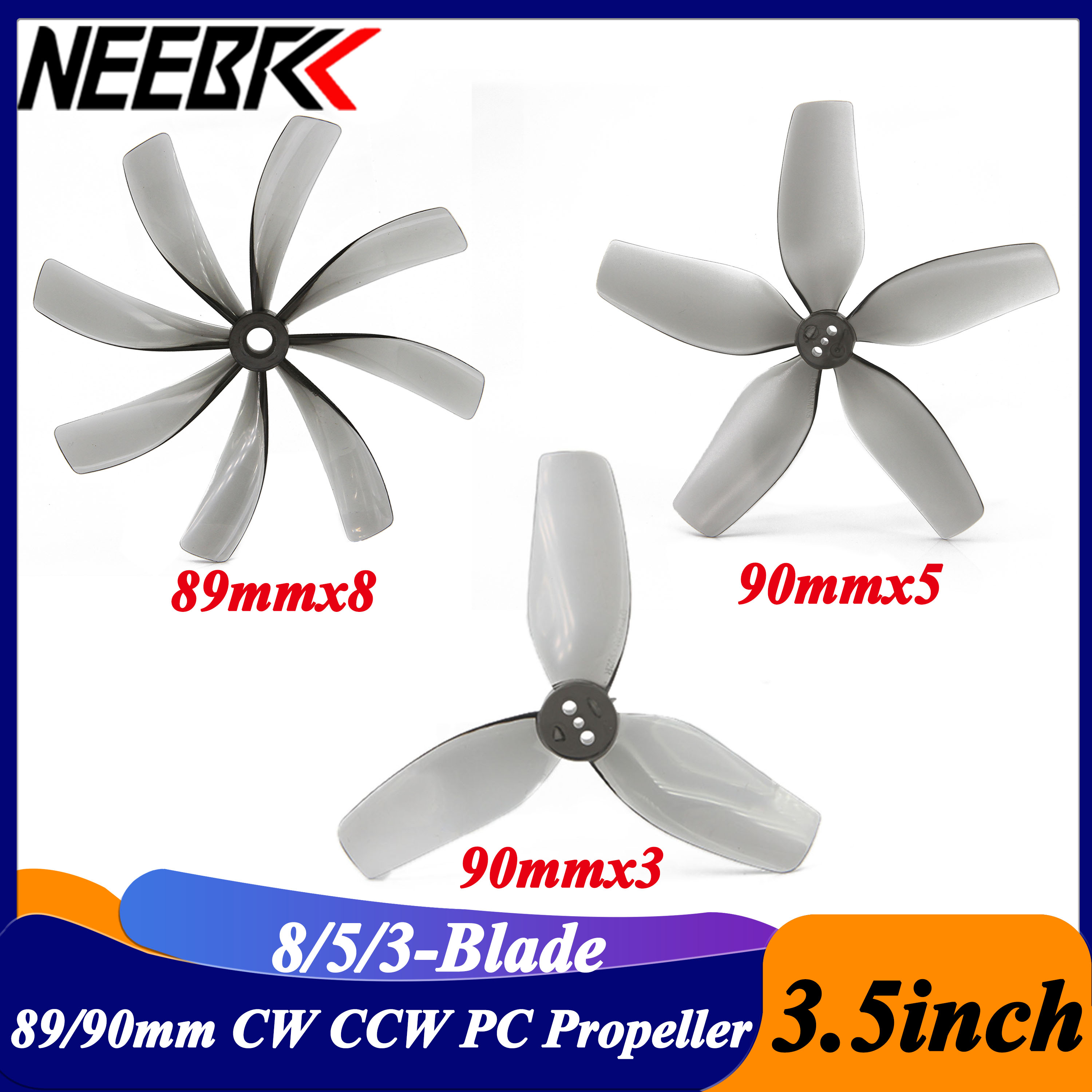 2Pairs 3.5inch 89x8 90x5 90x3  - Drone Racing Propeller のレビューと価格