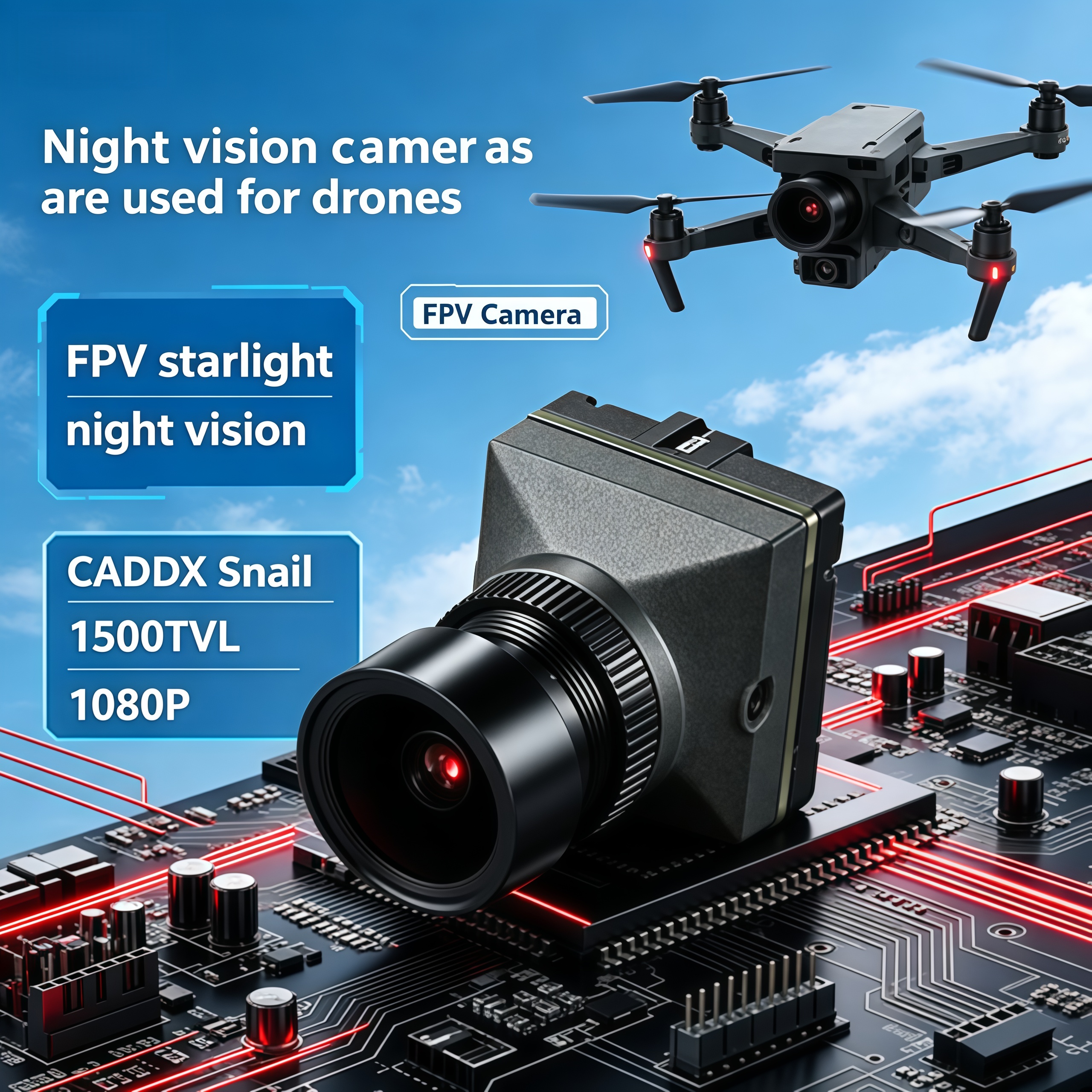 1500TVL HD CADDX Snail FPV Cam - Drone Racing Camera のレビューと価格