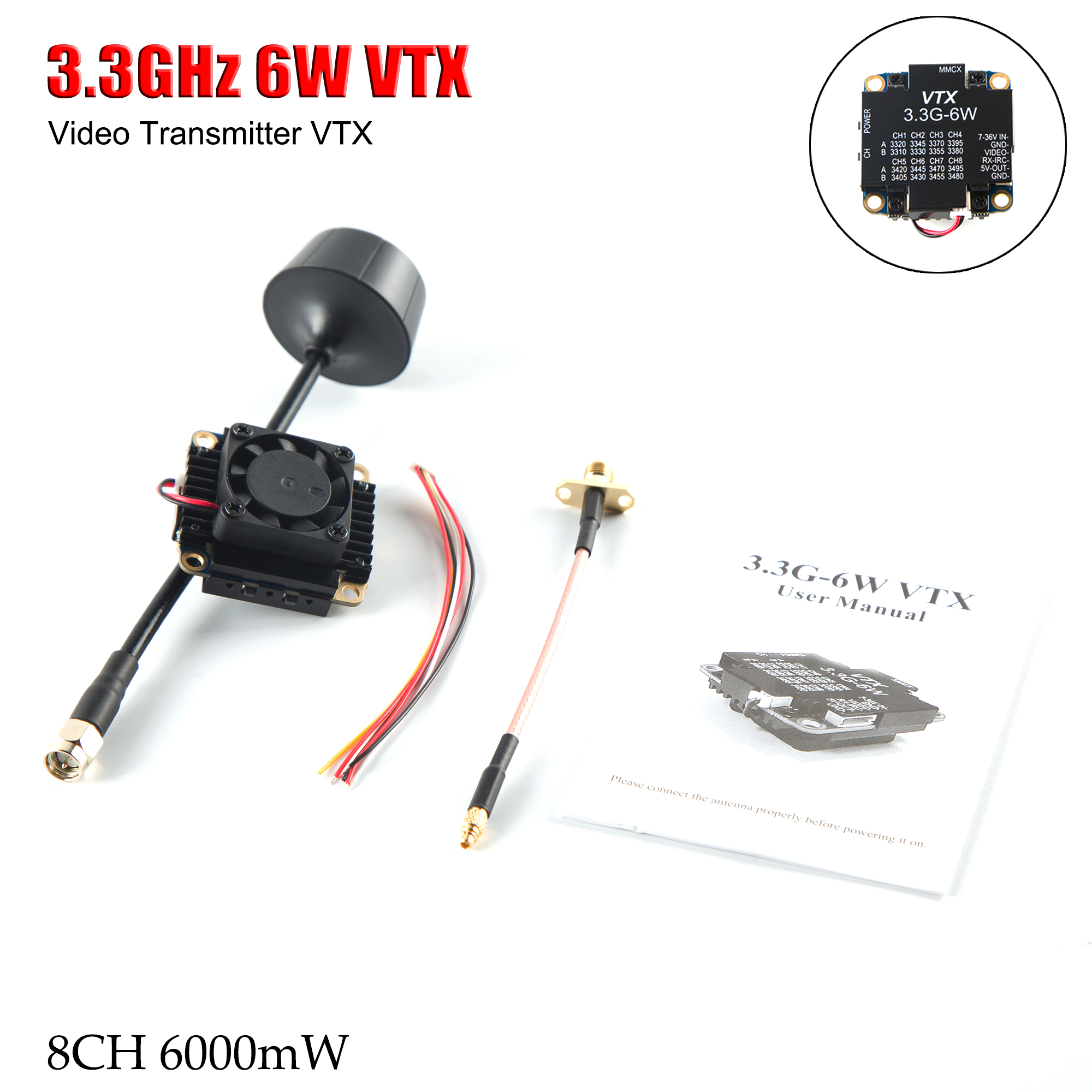 FPV Video Transmitter 3.3G 6W  - Drone Racing Vtx のレビューと価格